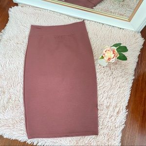 Rust pencil skirt